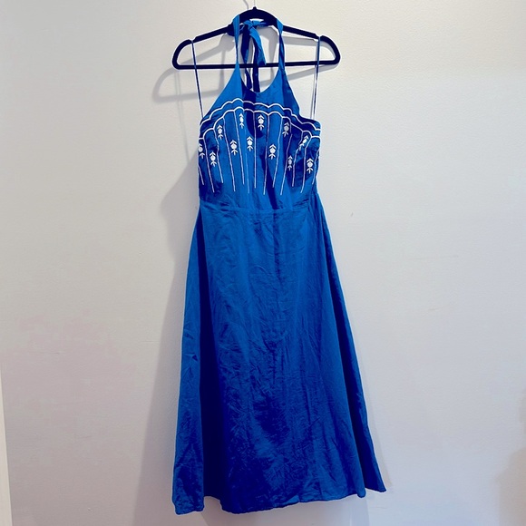 NWT Greylin Melissa Embroidered Halter Midi Dress - Picture 6 of 8